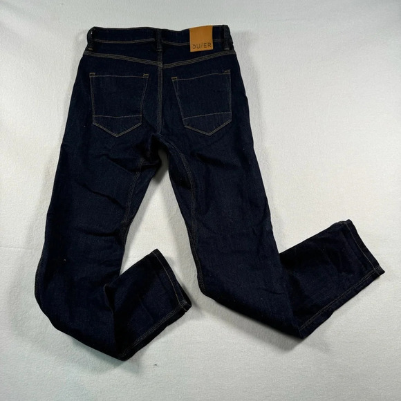 Du/Er Straight Leg L2X Slim Fit Jeans Mens Size 29X30 Dark Blue Mid Rise - Picture 3 of 13
